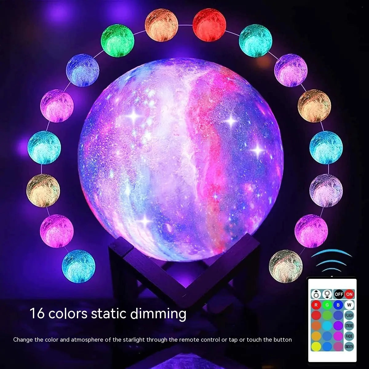 3D Moon & Galaxy Light
