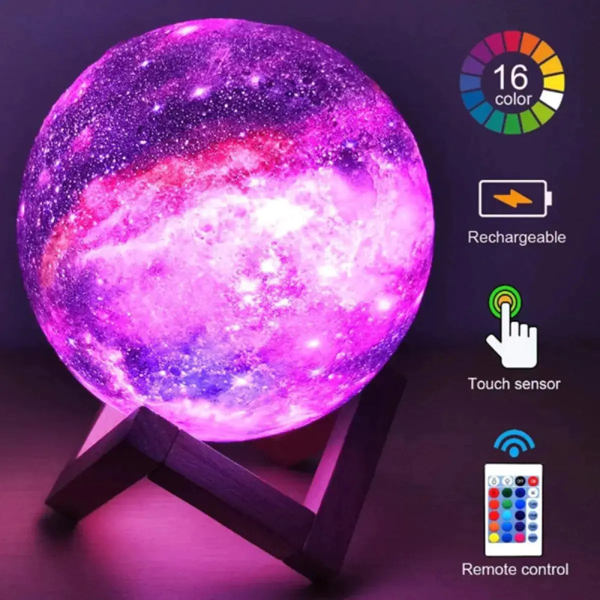 3D Moon & Galaxy Light